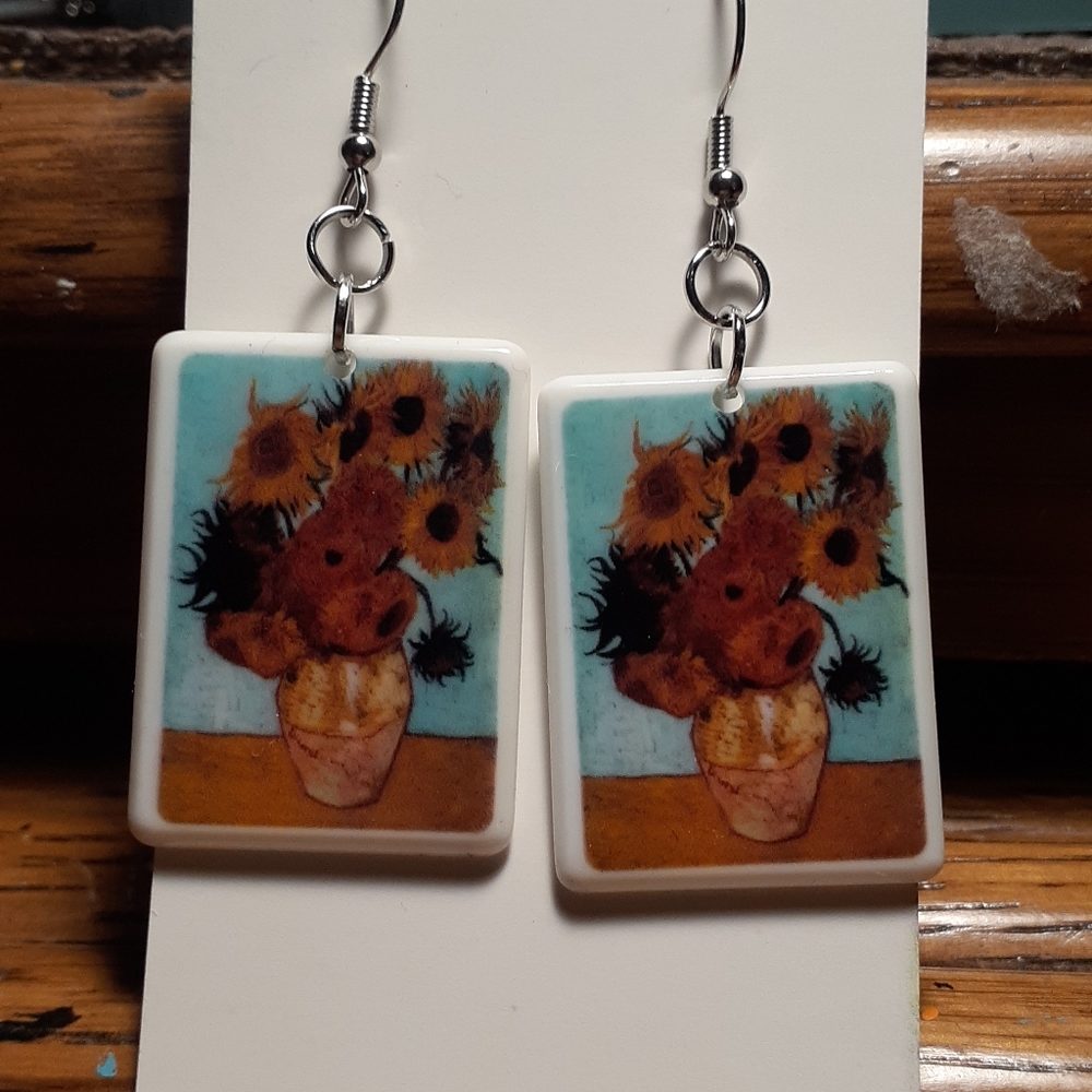 Beautiful boho sunflowers earrings